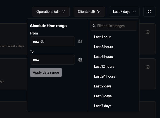 Shortcuts in date range picker