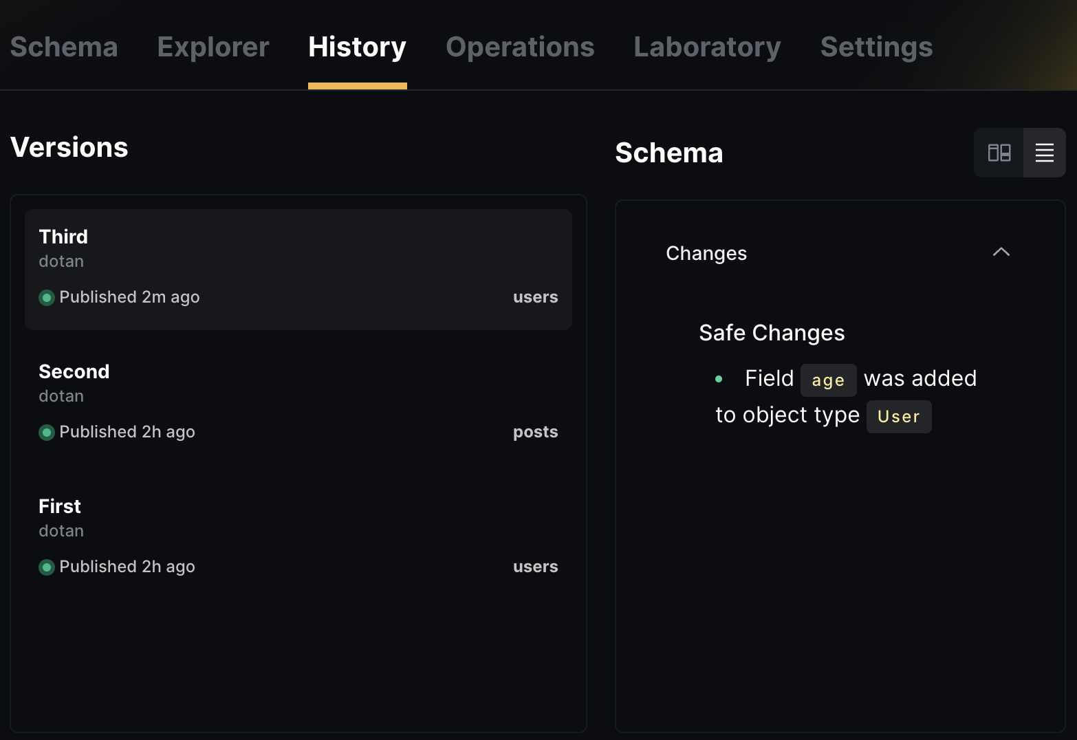 Schema History